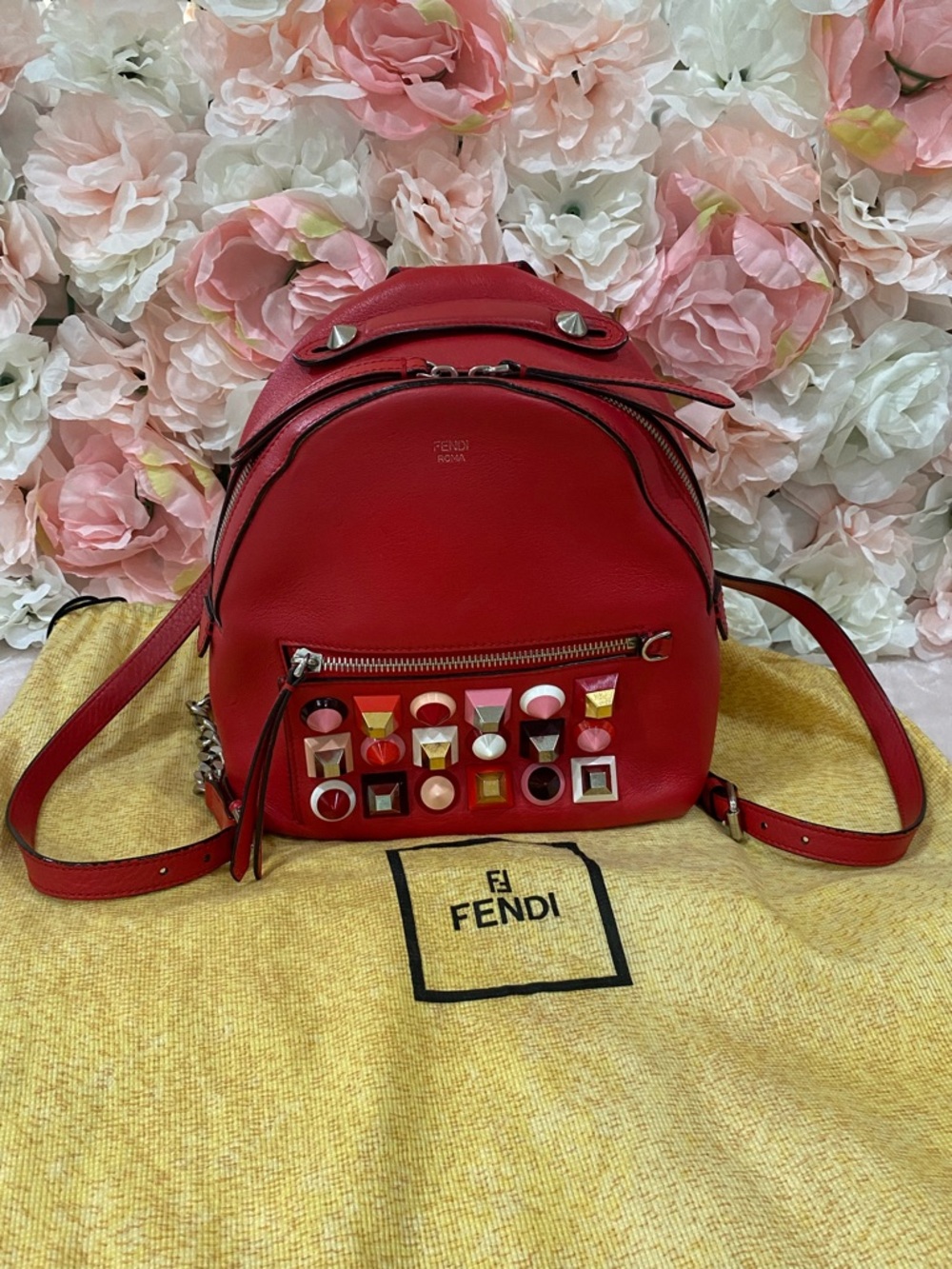 Fendi Leather Studded By The Way Mini Backpack